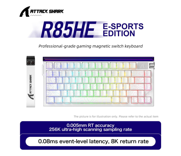 Attack Shark R85 HE Rapid Trigger 8kHz/256kHz biała - 1472694 - zdjęcie 6